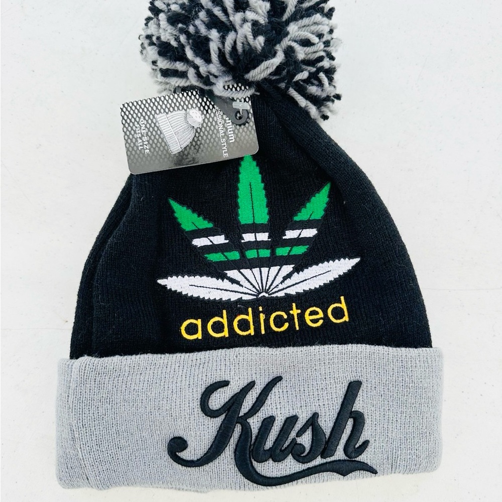 Kush Black and Gray unisex adult Beanie